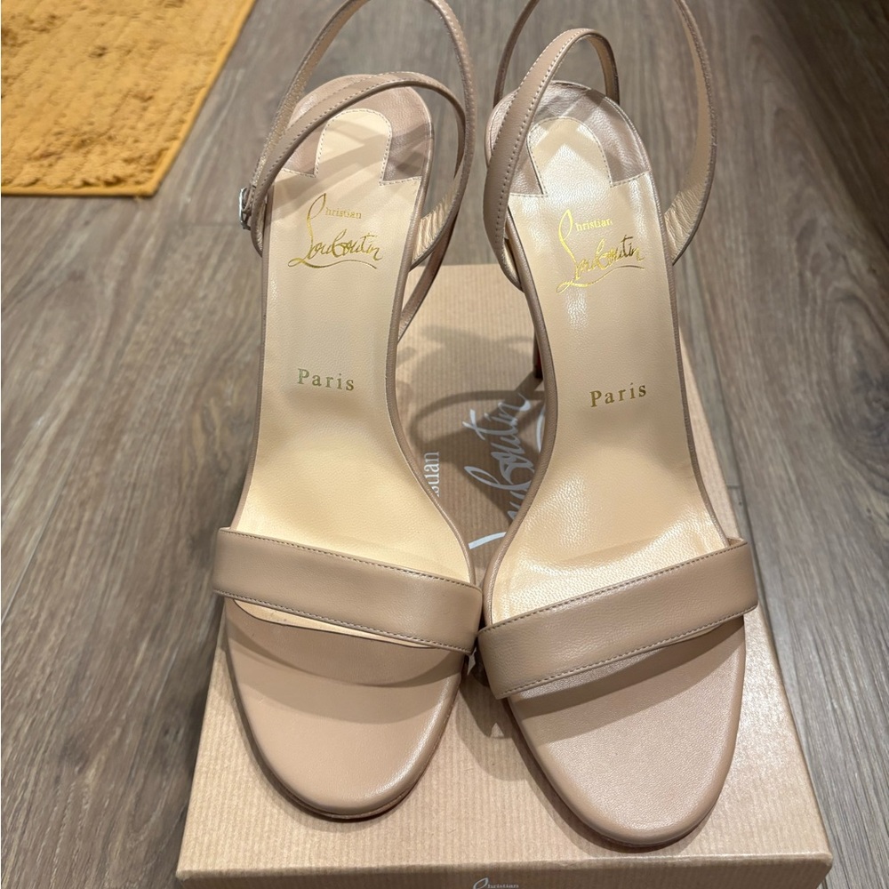 Christian Louboutin Tan Stiletto Heels Elegant Design
